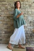 Andi Basket Linen Blend Top Khaki